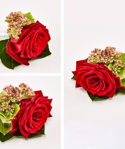 Knaphulsblomst, rød rose