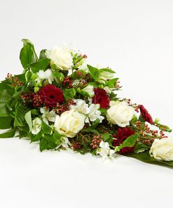 Bårebuket, rød og hvid