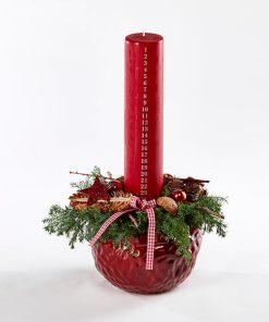 Kalenderlys dekoration, rød