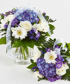 Mor- og barn buket i blå