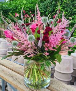 Buket i lyserøde og pink farver