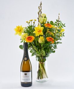 Forårsbuket med greneffekt og bobler