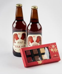 Julegave med specialøl og chokolade