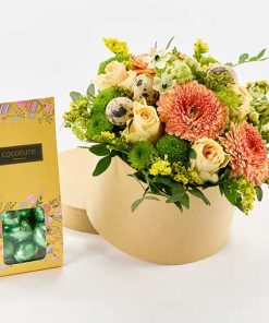Skøn påske blomsteræske med chokolade