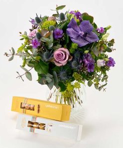 Orkidé buket med chokolade