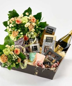 Barselskurv med bobler og mor/barn buket