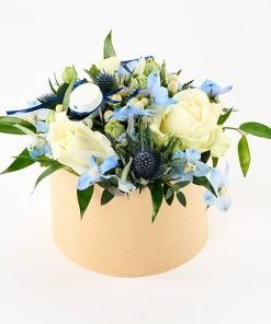 Skøn blå student blomsteræske