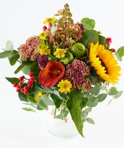 Glad efterårsbuket i mange farver