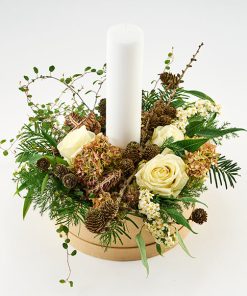 Kærlig jule blomsteræske med lys