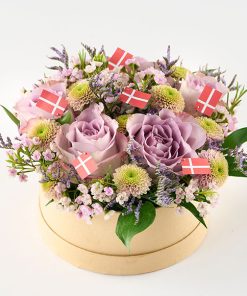 Farverig fødselsdagsæske med flag