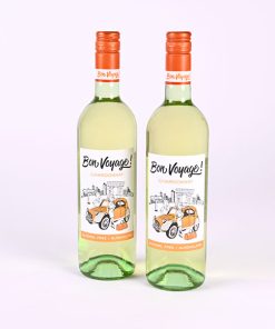 To flasker alkoholfri hvidvin.